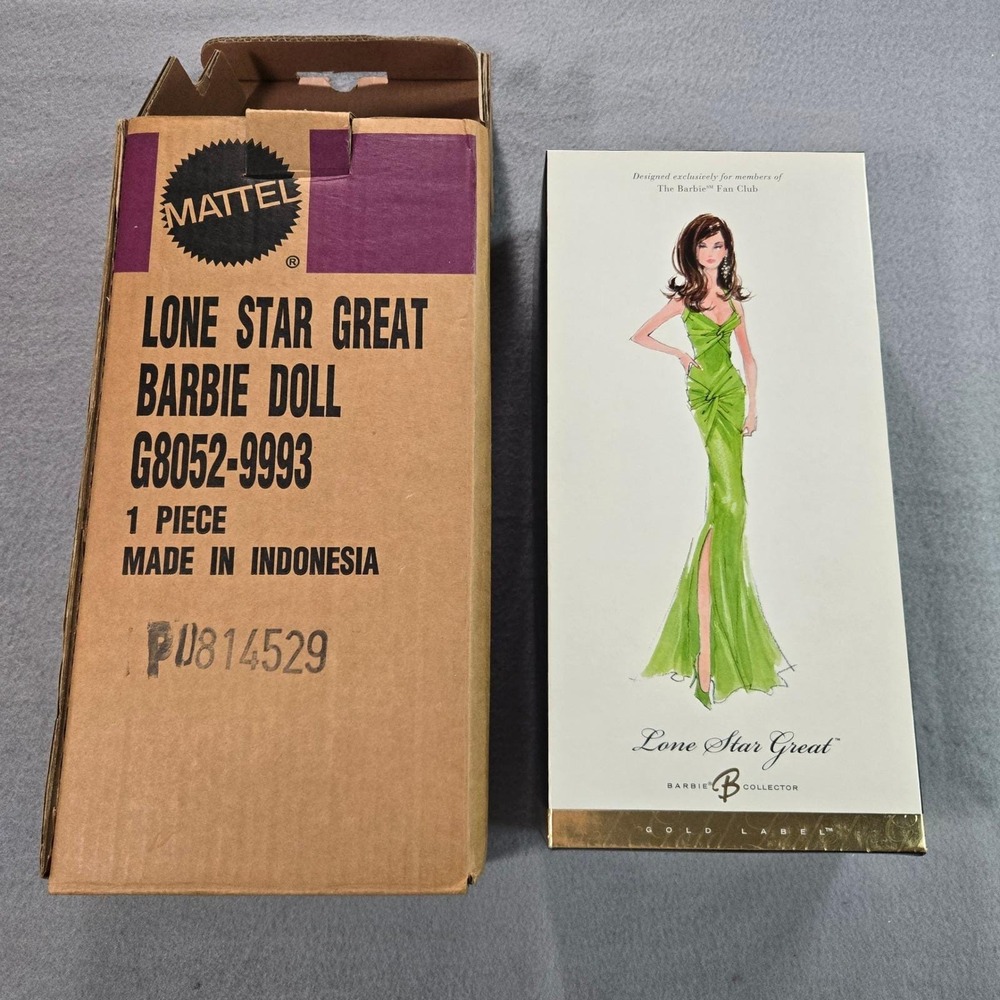 Mattel Lone Star Great Barbie‎ Doll Female 11.5in Green Gold Label G8052 NIB